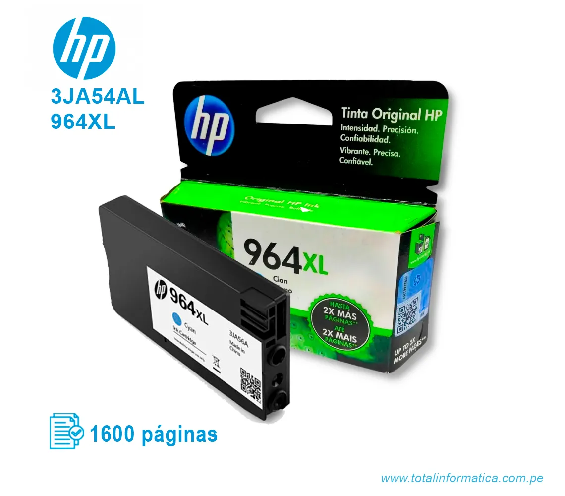 TINTA HP 964XL CYAN ( 3JA54AL ) OJP 9010, 1600 PGS - imagen 2