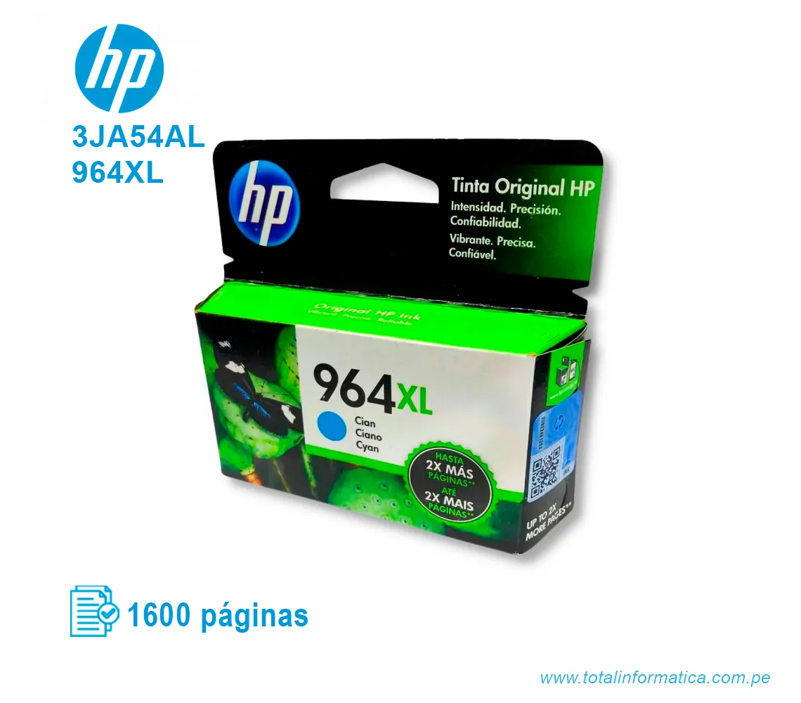 TINTA HP 964XL CYAN ( 3JA54AL ) OJP 9010, 1600 PGS - imagen 1