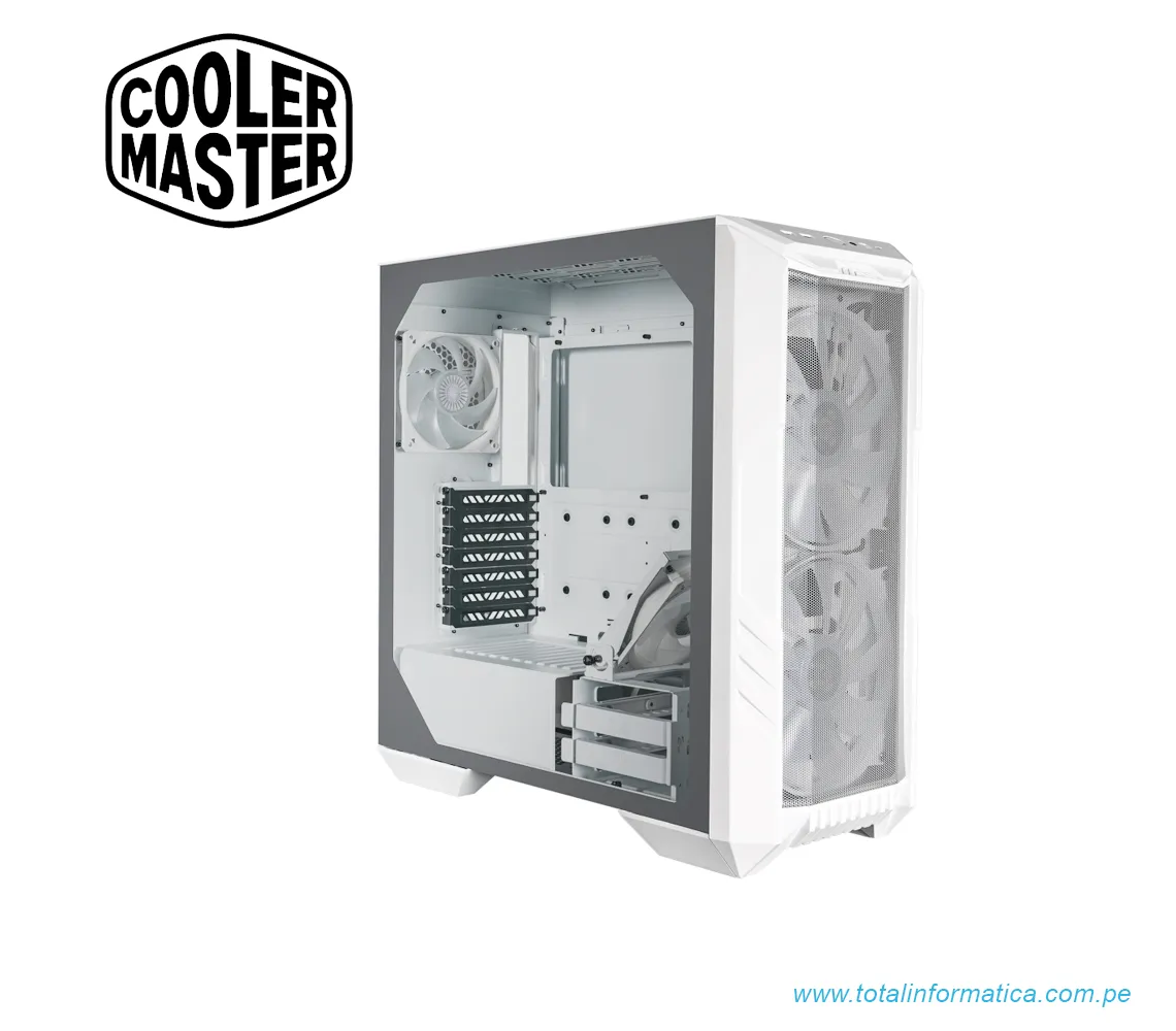 GABINETE CASE COOLER MASTER HAF 500 WHITE C/VENTANA TRANSP. ACERO-H500-WGNN-S00 - imagen 1
