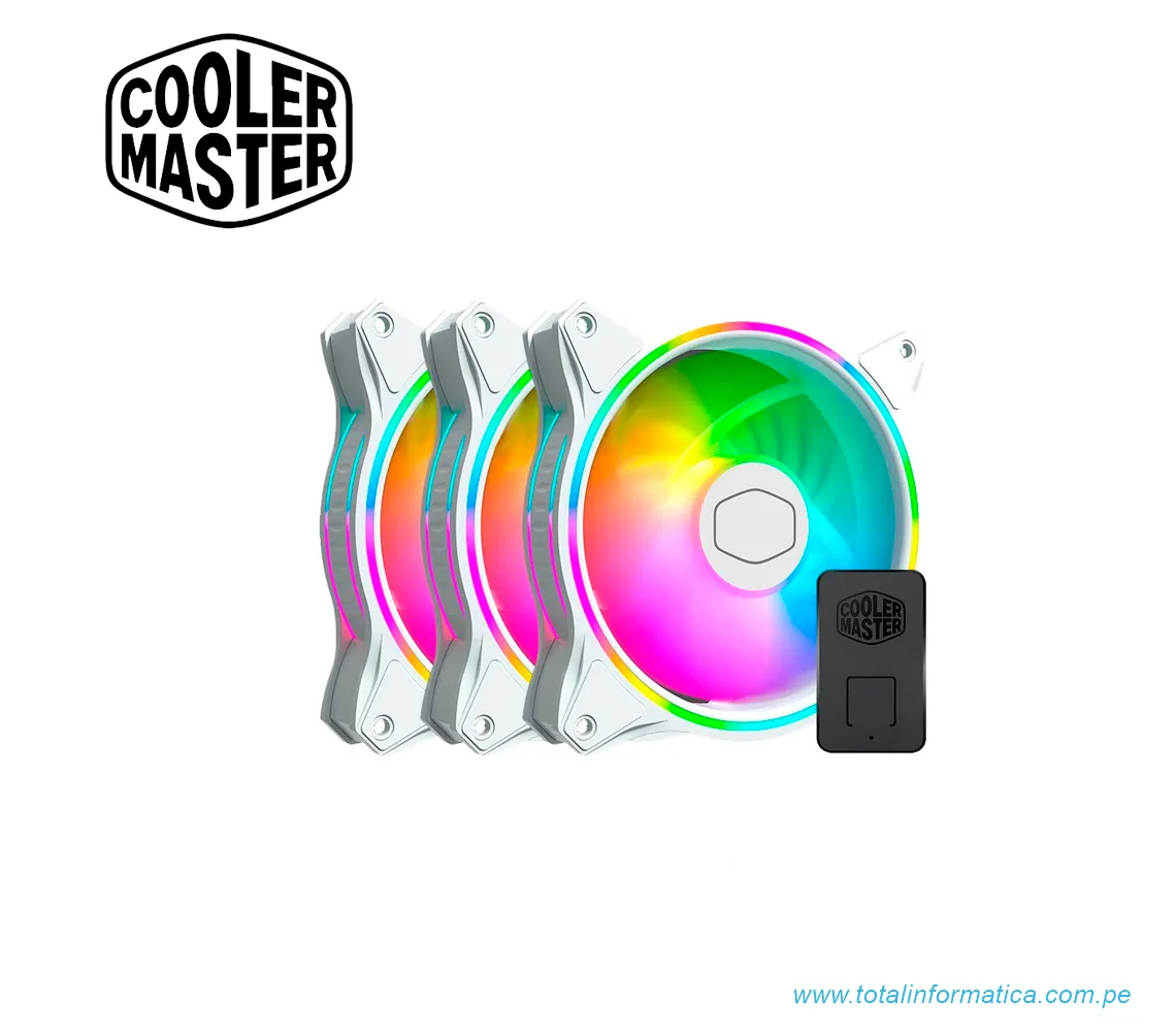 VENTILADOR COOLER MASTER MASTERFAN ARGB MF120 HALO 3IN1 WHITE EDITION - imagen 2