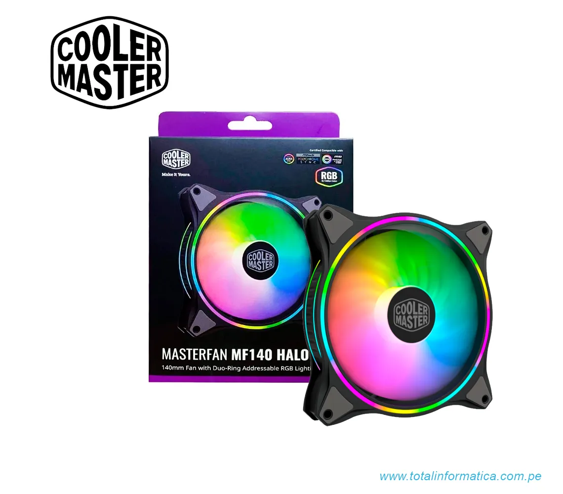 VENTILADOR COOLER MASTER MASTERFAN ARGB MF140 HALO - imagen 1