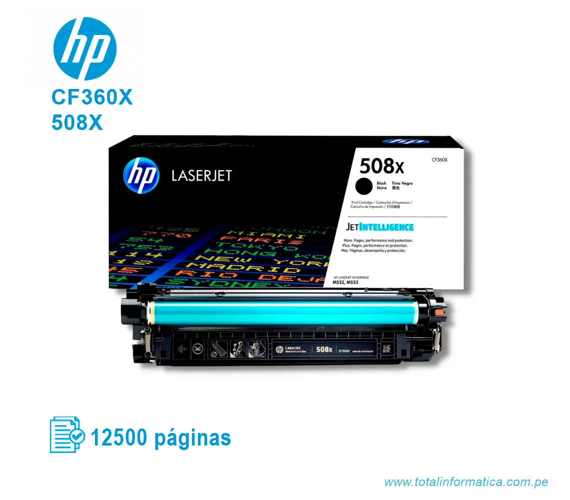 TONER HP 508X BLACK ( CF360X ) LASERJET M553, 12500 PGS - imagen 2