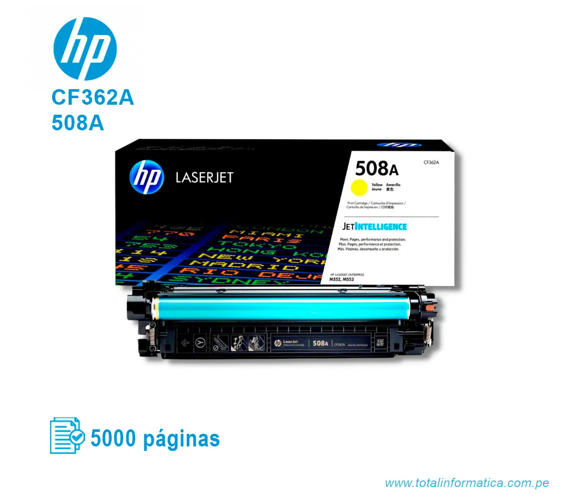 TONER HP 508A YELLOW ( CF362A ) LASERJET M553, 5.0K PGS - imagen 2
