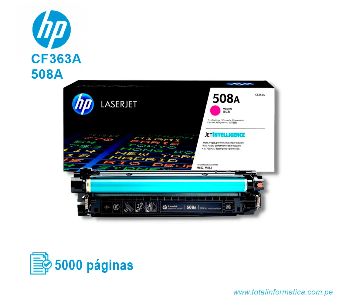 TONER HP 508A MAGENTA ( CF363A ) LASERJET M553, 5K PGS - imagen 2