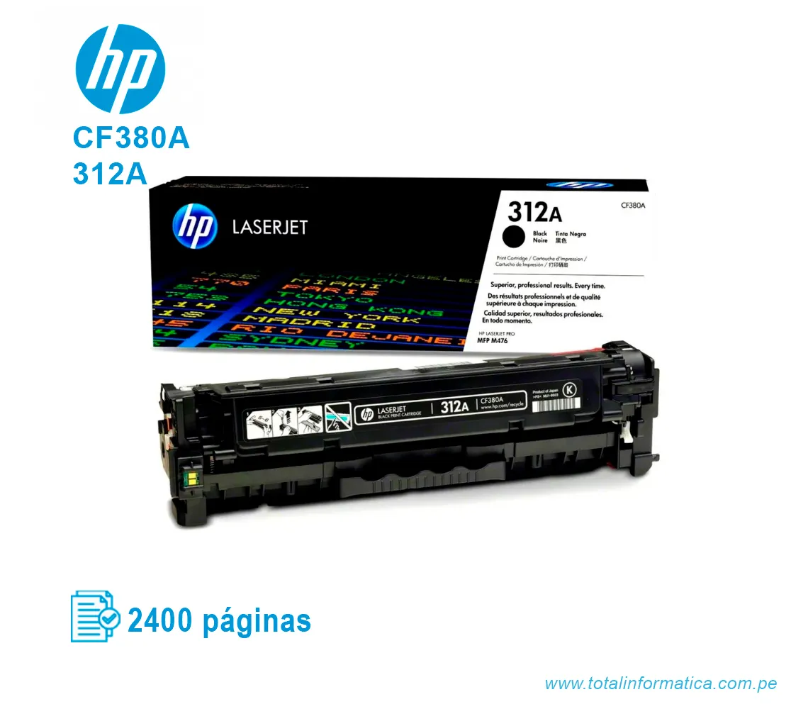 TONER HP 312A BLACK ( CF380A ) LASERJET M476, 2.4K PGS - imagen 2