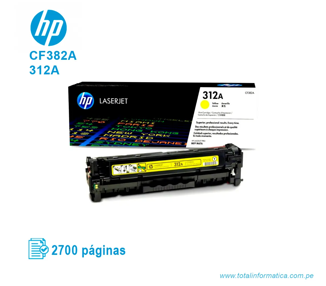 TONER HP 312A YELLOW ( CF382A ) LASERJET M476, 2.7K PGS - imagen 2