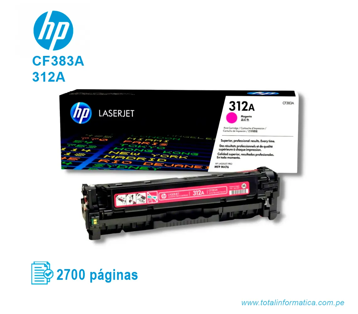 TONER HP 312A MAGENTA ( CF383A ) LASERJET M476, 2.7K PGS - imagen 2