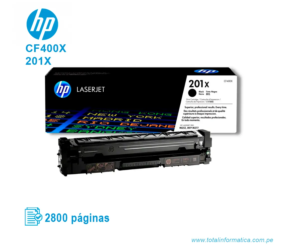 TONER HP 201X BLACK ( CF400X ) LASERJET PRO M252, 2800 PGS - imagen 2