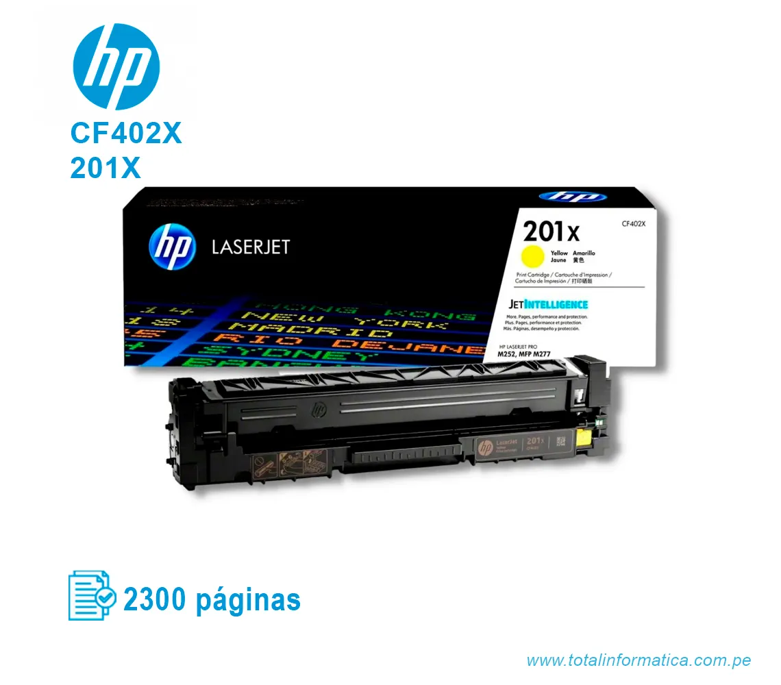 TONER HP 201X YELLOW ( CF402X ) LASERJET PRO M252, 2300 PGS - imagen 2