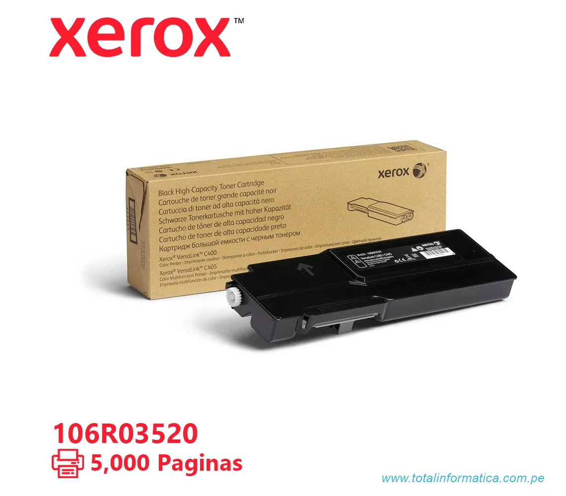 TONER XEROX ( 106R03520 ) VERSALINK C400, C405, NEGRO, 5000 PAG - imagen 1