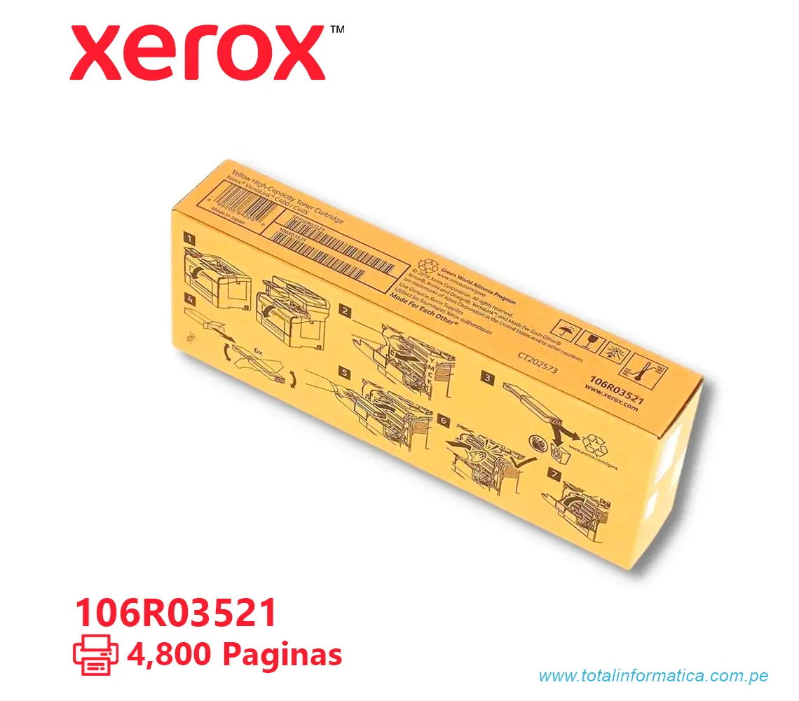 TONER XEROX ( 106R03521 ) VERSALINK C400, C405 YELLOW,  4800 PAG - imagen 2