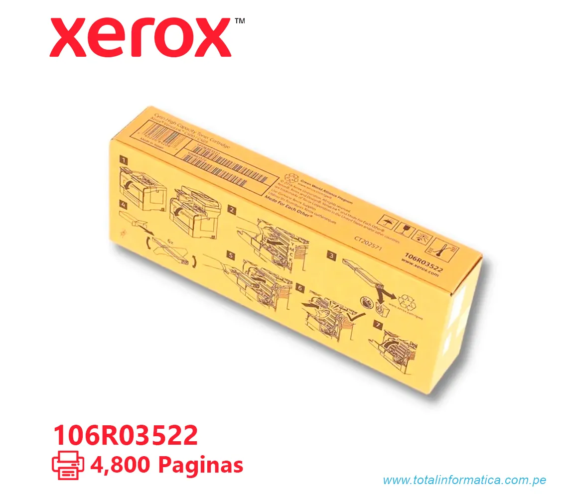TONER XEROX ( 106R03522 )  VERSALINK C400, C405 CYAN, 4800 PÁG - imagen 2