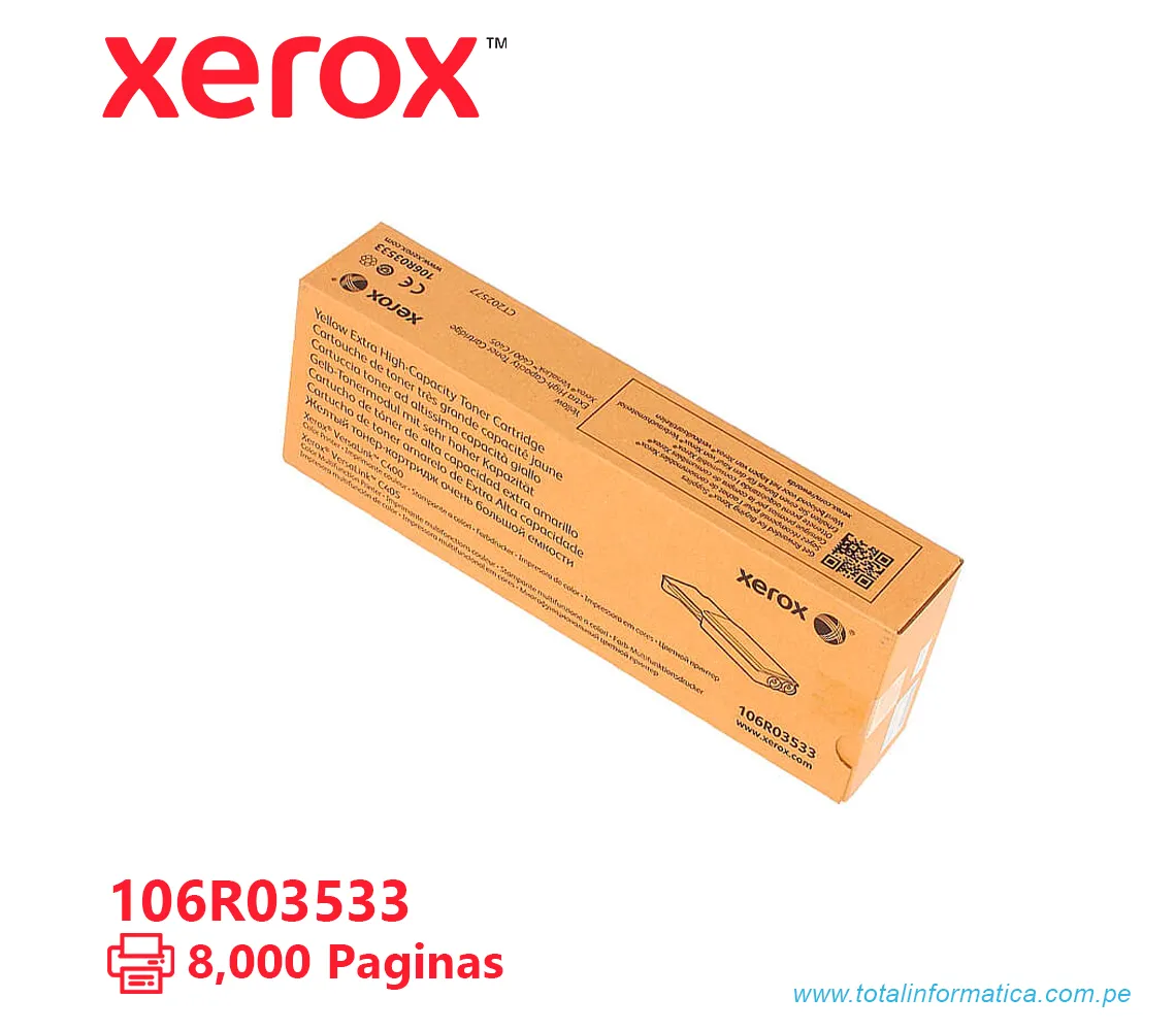 TONER XEROX ( 106R03533 ) VERSALINK C400, C405 YELLOW, 8K PAG - imagen 2