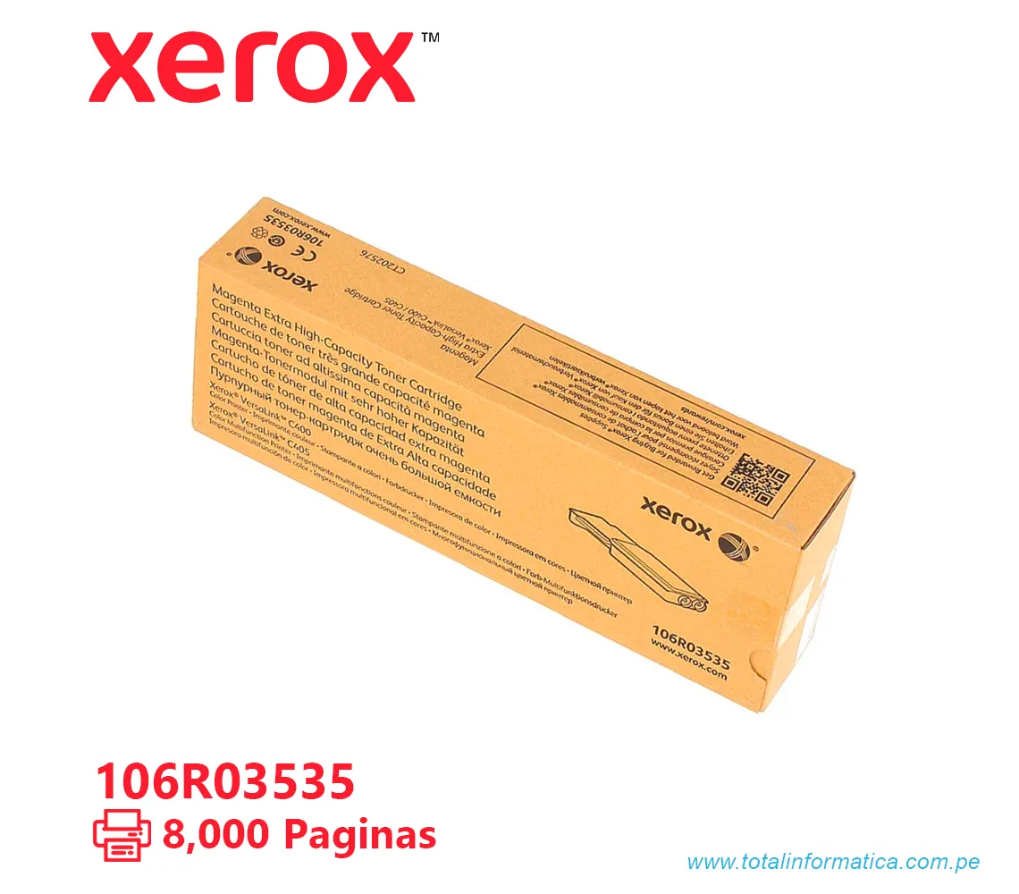 TONER XEROX ( 106R03535 ) VERSALINK C400, C405 MAGENTA, 8000 PAG - imagen 2