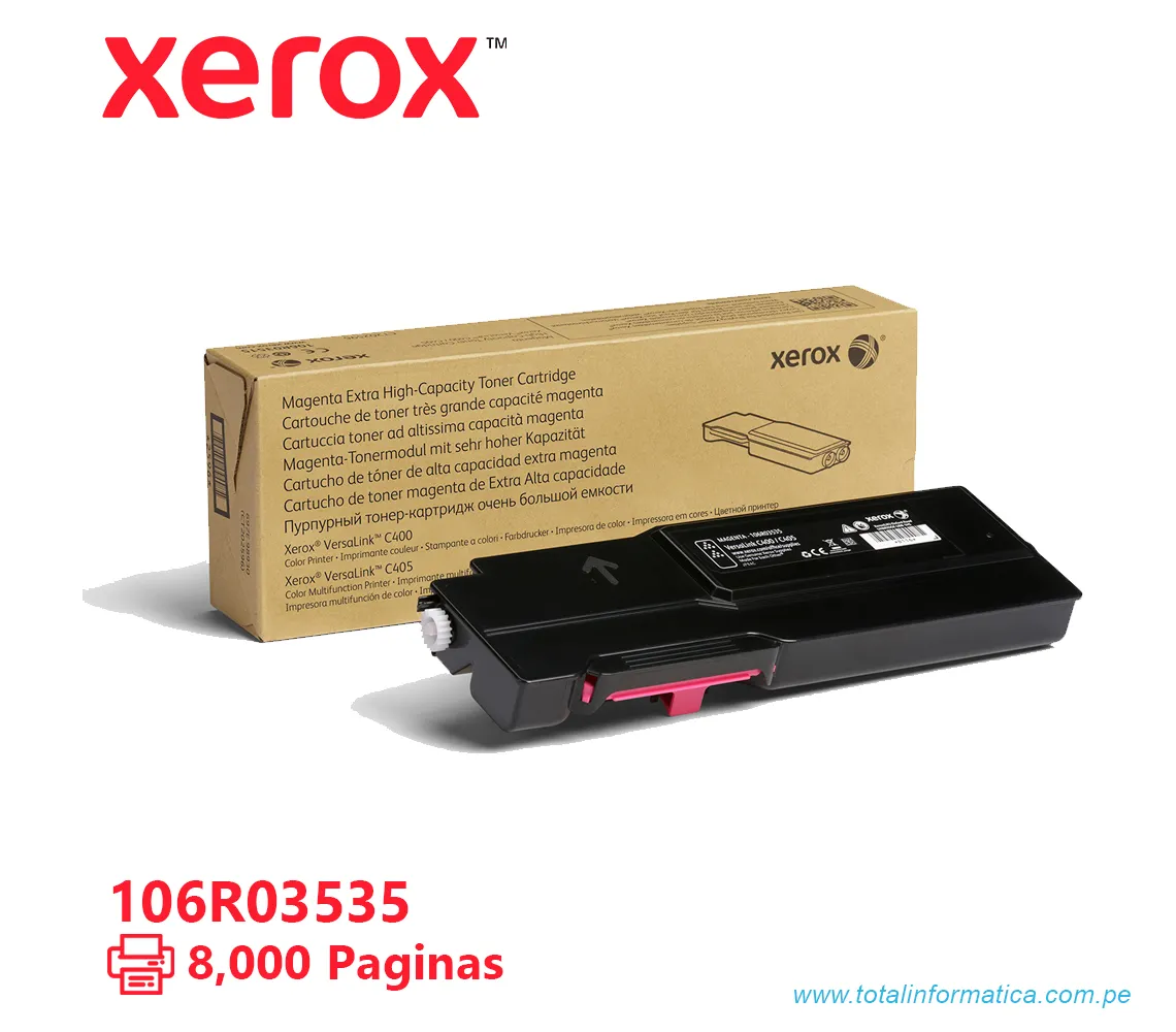 TONER XEROX ( 106R03535 ) VERSALINK C400, C405 MAGENTA, 8000 PAG - imagen 1