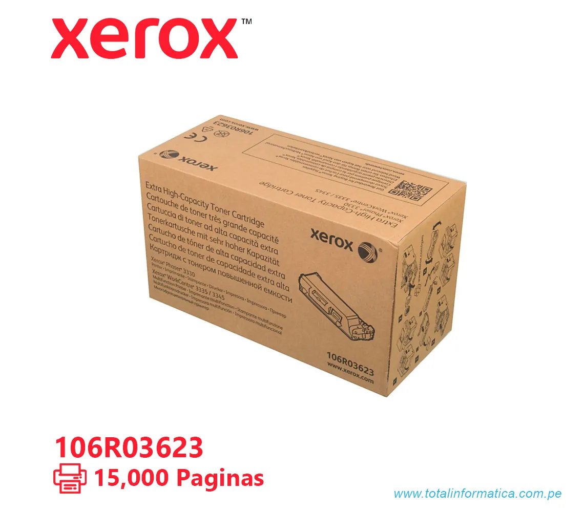 TONER XEROX ( 106R03623 ) PHASER 3330, 3345 NEGRO, 15K PÁG - imagen 2