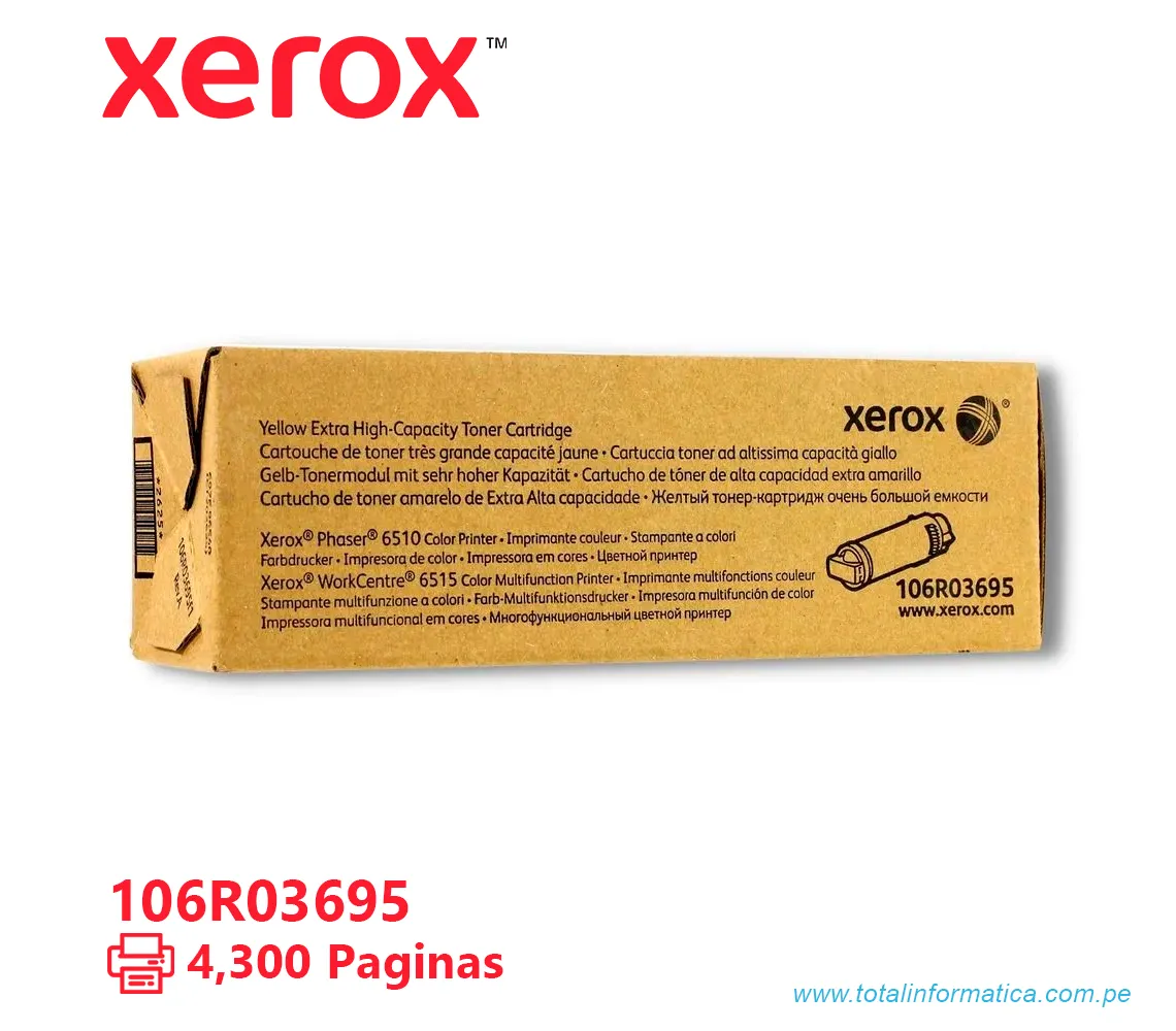 TONER XEROX ( 106R03695 ) WORKCENTRE 6510, 6515 YELLOW, 4300 PÁG - imagen 2