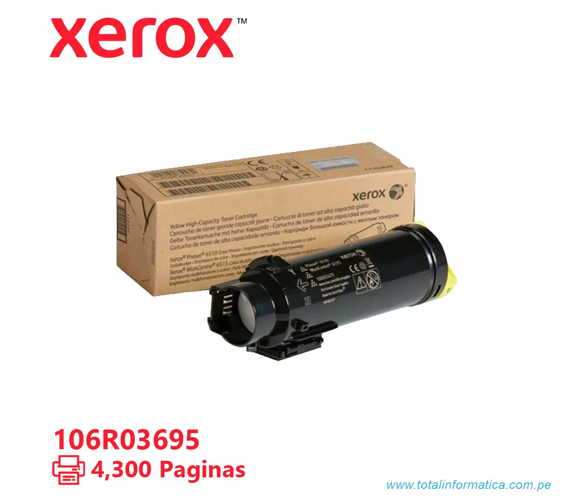 TONER XEROX ( 106R03695 ) WORKCENTRE 6510, 6515 YELLOW, 4300 PÁG - imagen 1