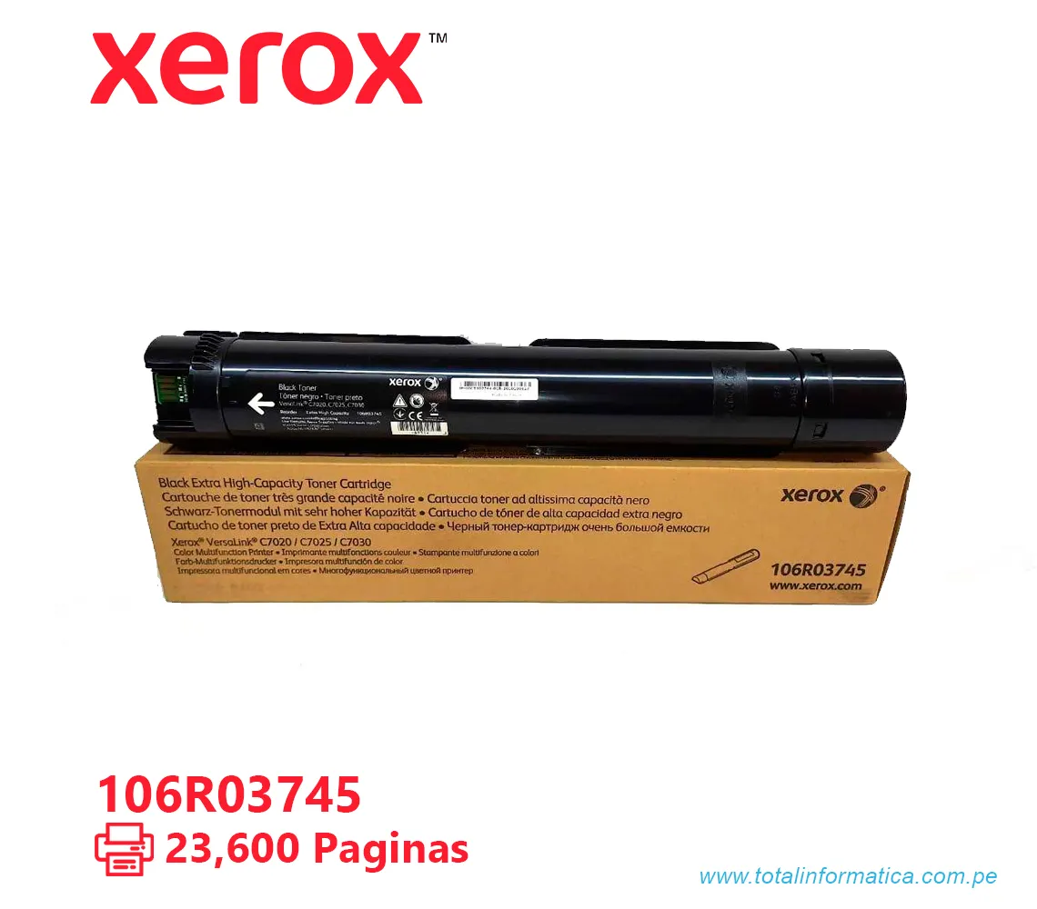TONER XEROX ( 106R03745 ) VERSALINK C7020, C7030 BLACK 23.600 PÁG - imagen 2