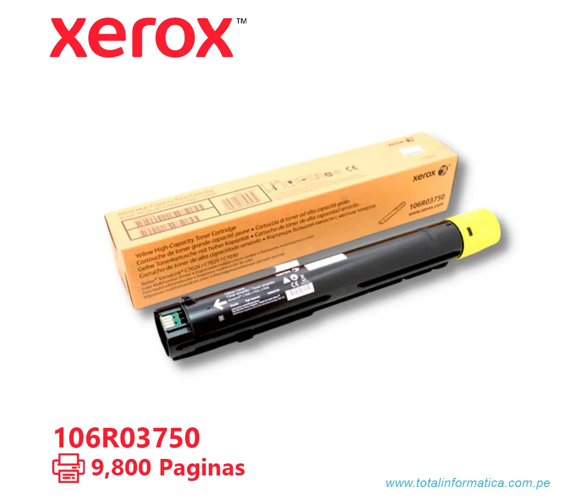 TONER XEROX ( 106R03750 ) VERSALINK C7020, C7030 YELLOW, 9.800 PÁG - imagen 1