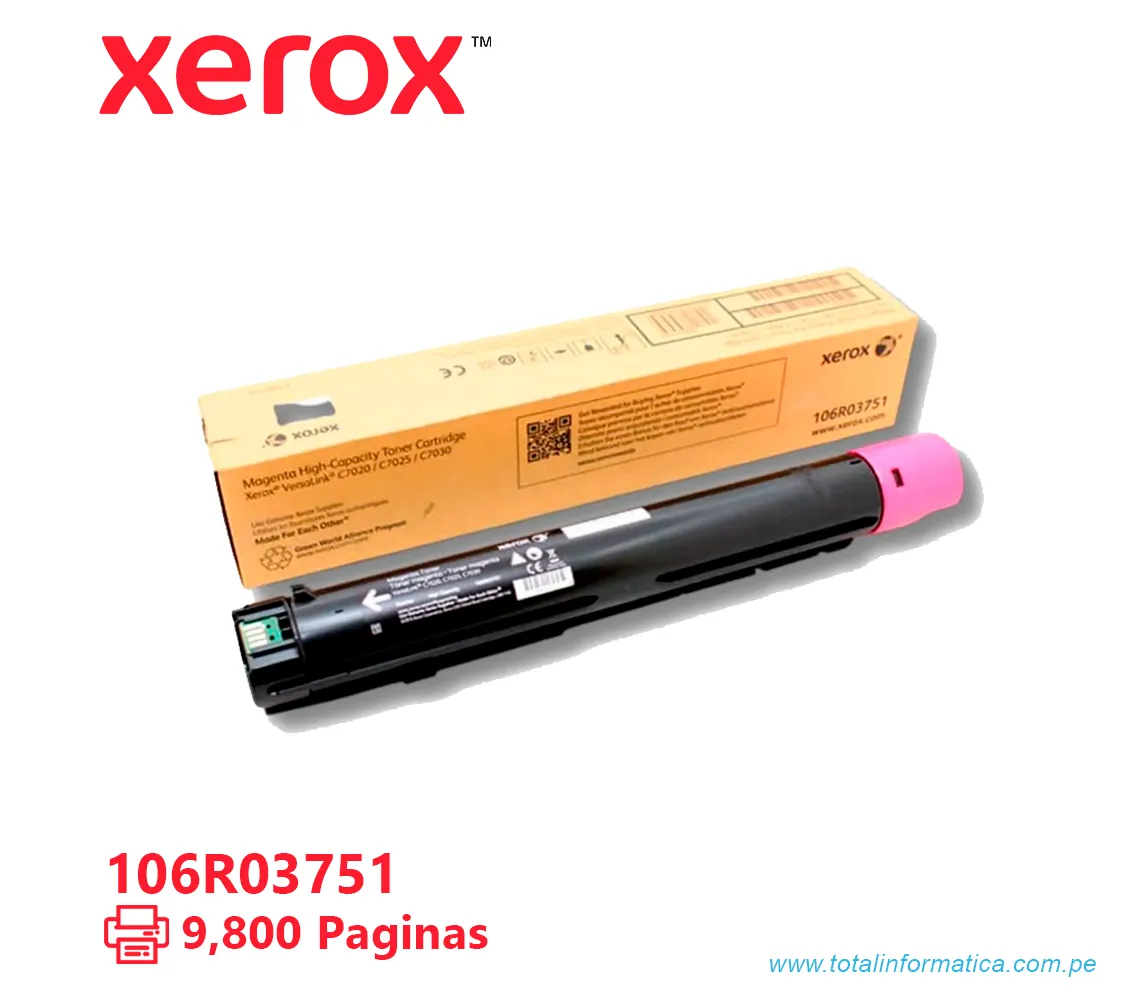 TONER XEROX ( 106R03751 ) VERSALINK C7020, C7030 MAGENTA, 9.800 PÁG - imagen 1