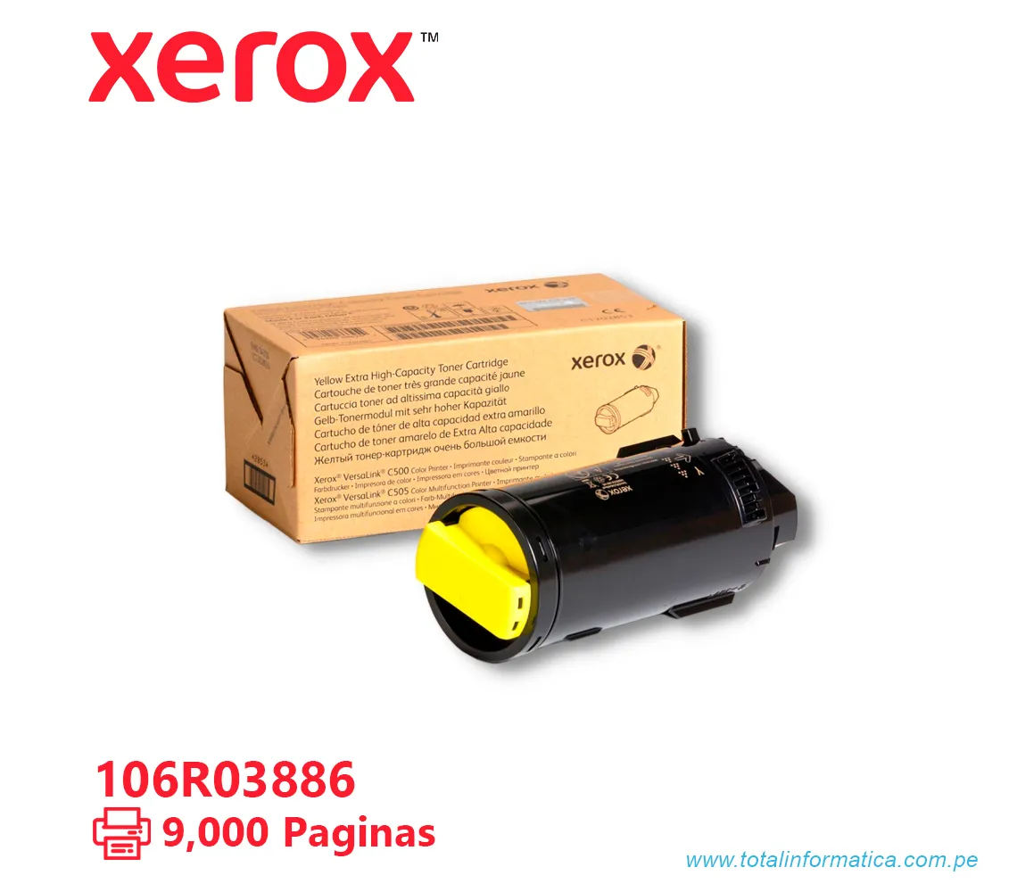 TONER XEROX ( 106R03886 ) VERSALINK C500, C505 YELLOW 9K PÁG - imagen 1