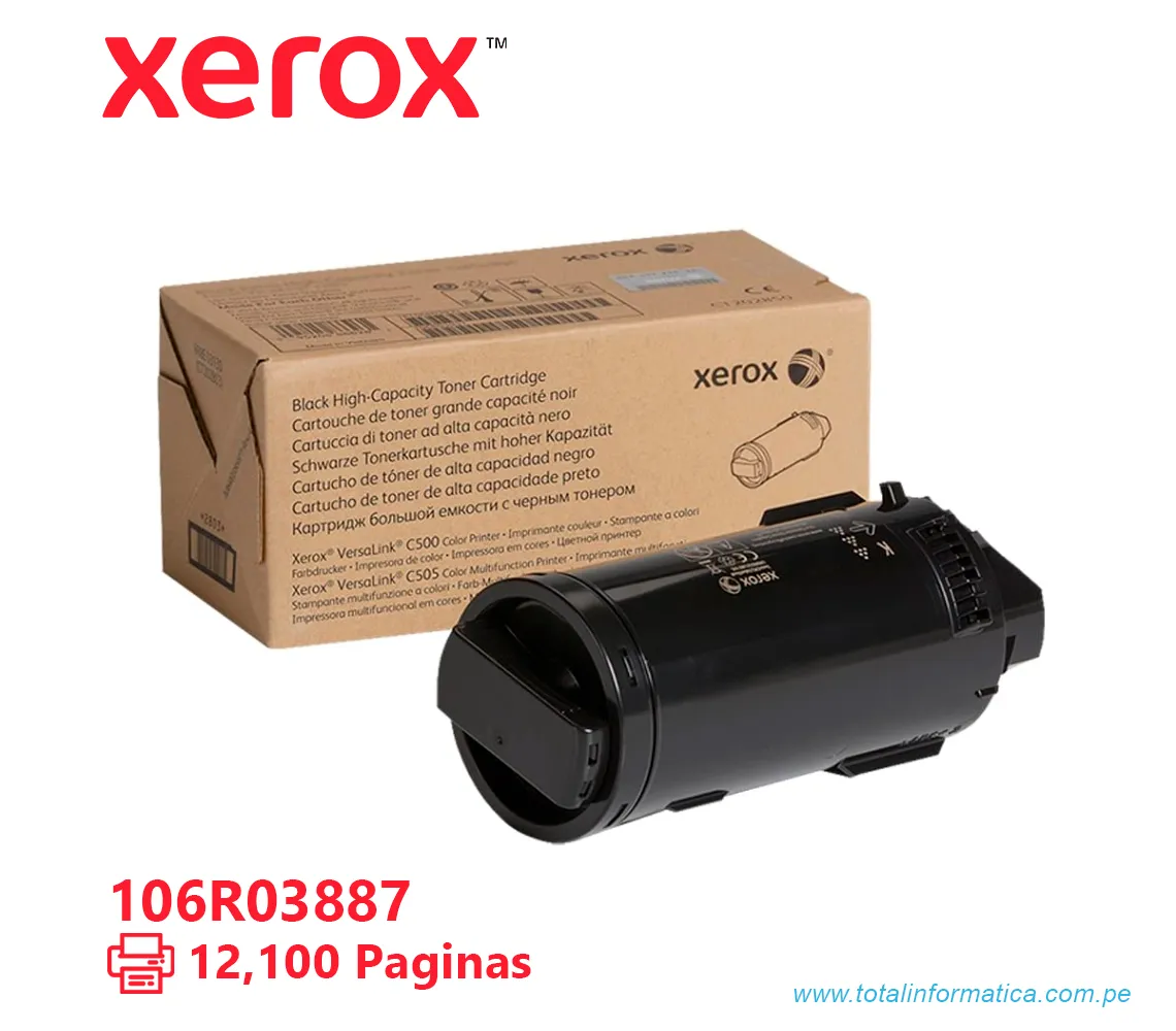 TONER XEROX ( 106R03887 ) VERSALINK C500, C505 BLACK, 12.100 PÁG - imagen 1