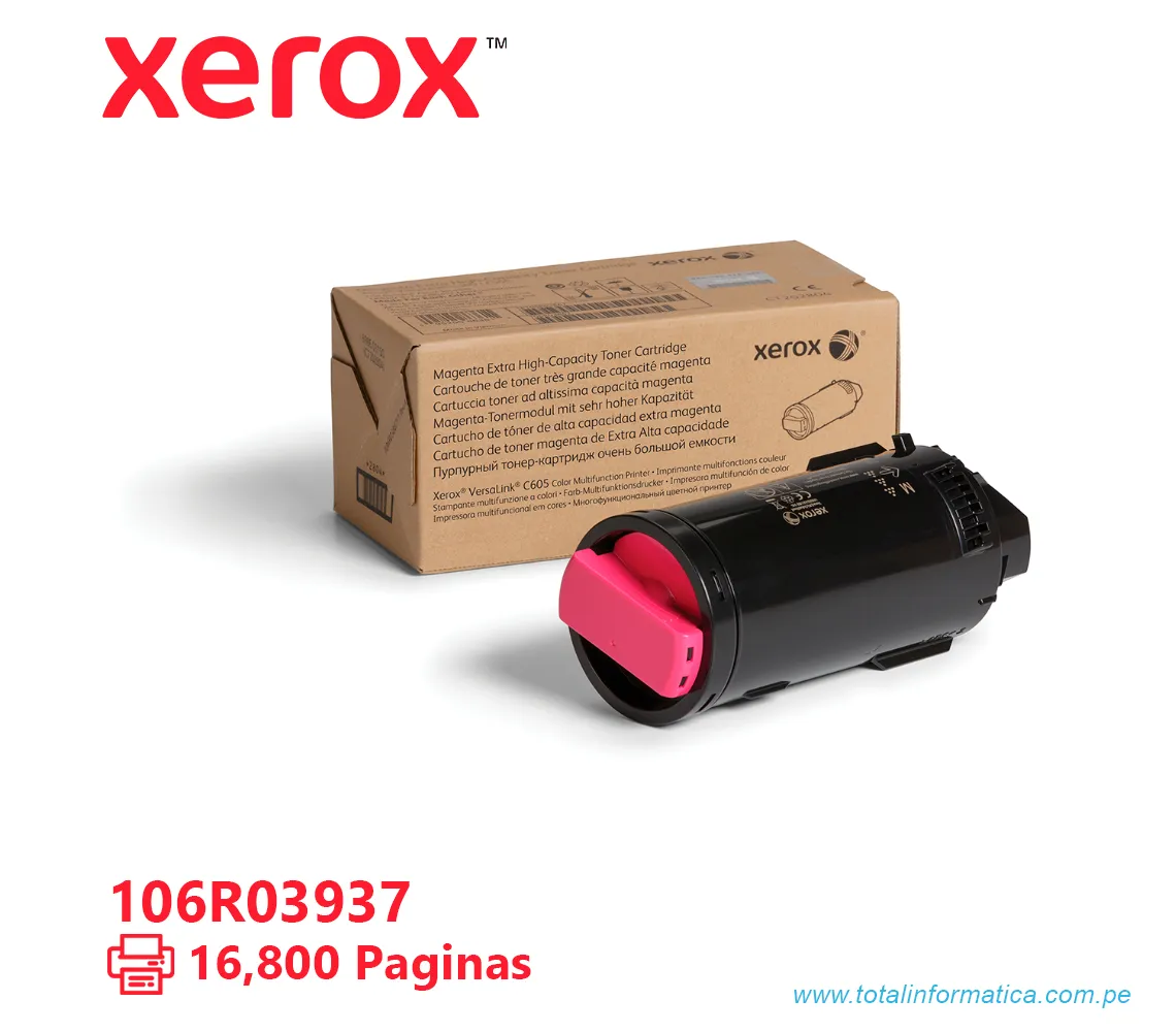 TONER XEROX ( 106R03937 ) VERSALINK C605 MAGENTA, 16,800 PÁG - imagen 1