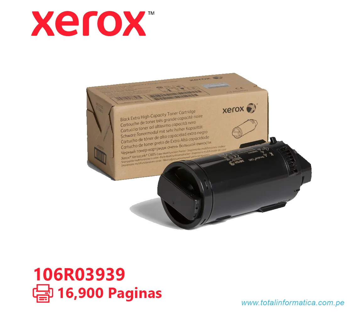 TONER XEROX ( 106R03939 ) VERSALINK C605 BLACK, 16,900 PÁG - imagen 1