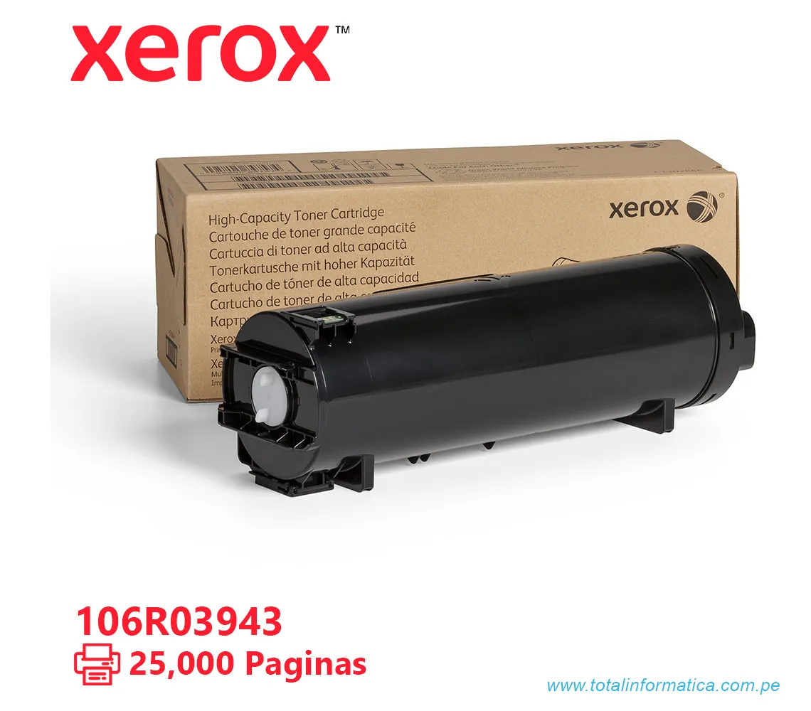 TONER XEROX ( 106R03943 ) VERSALINK B600, B615 BLACK, 25K PÁG - imagen 1
