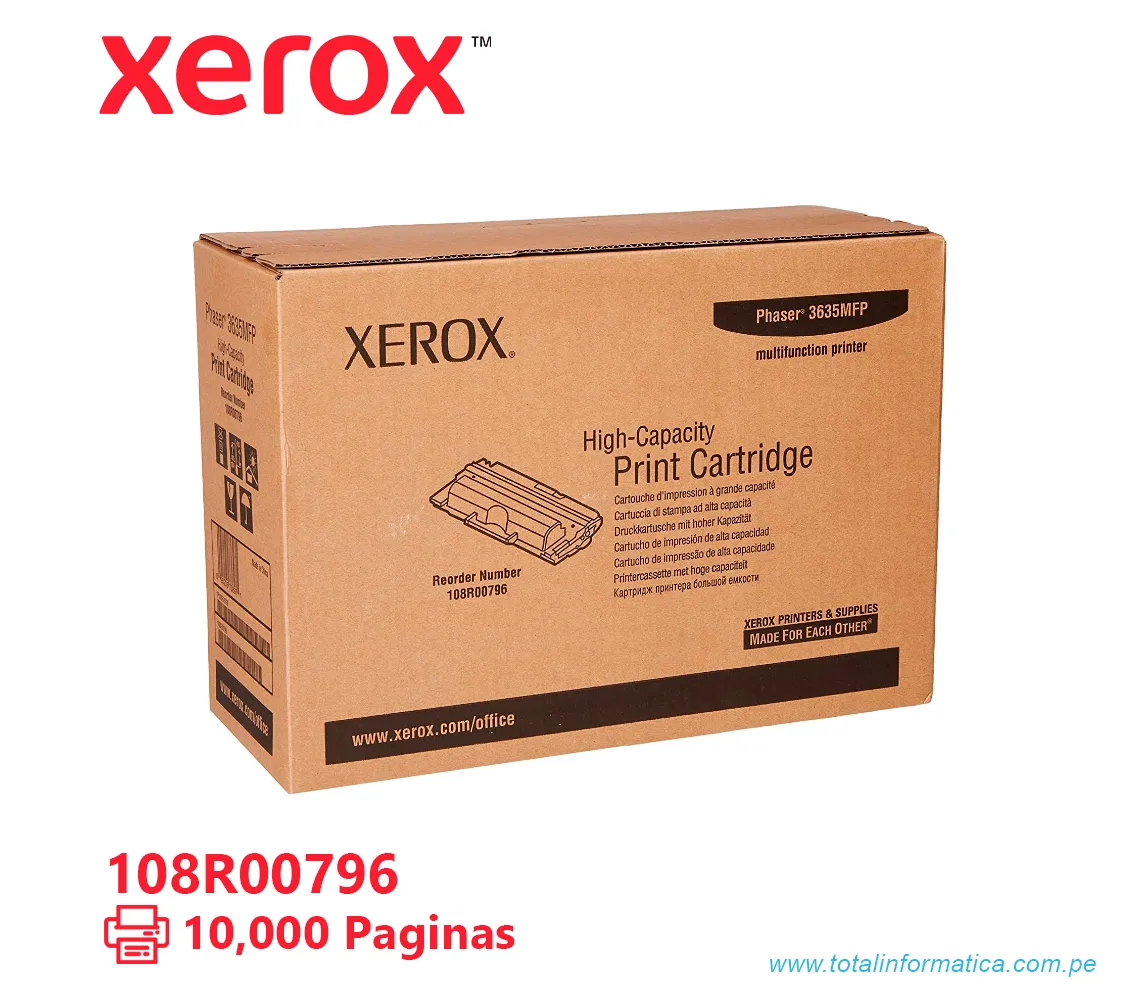 TONER XEROX ( 108R00796 ) PHASER 3635 10K PÁG - imagen 2