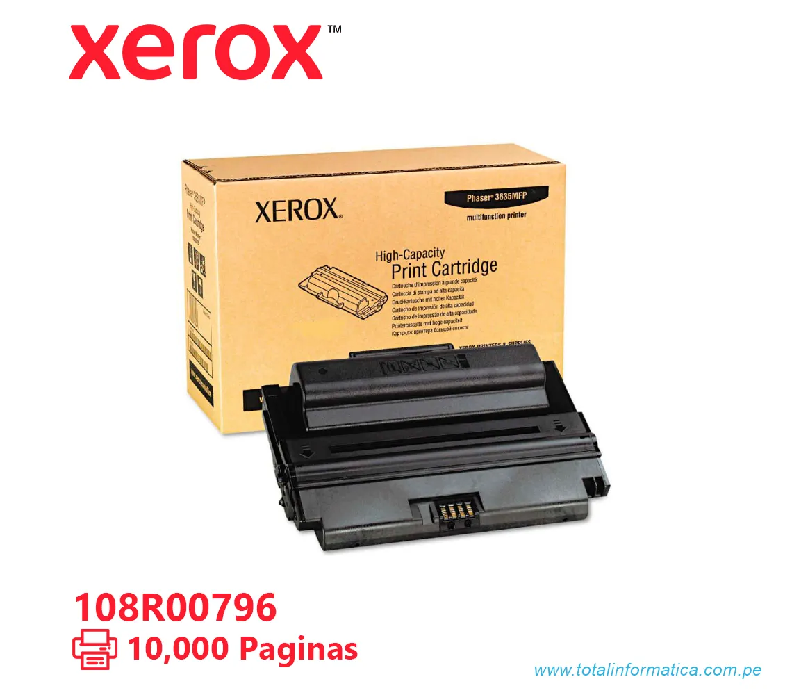 TONER XEROX ( 108R00796 ) PHASER 3635 10K PÁG - imagen 1