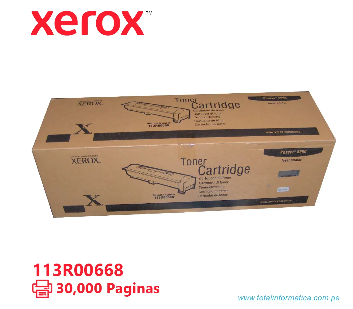 TONER XEROX ( 113R00668 ) PHASER 5500, 30K PÁGINAS - imagen 2