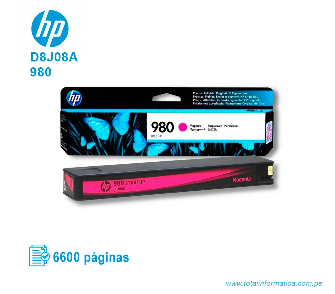TINTA HP 980 MAGENTA ( D8J08A ) X555DN, X585F, 6600 PÁG - imagen 2