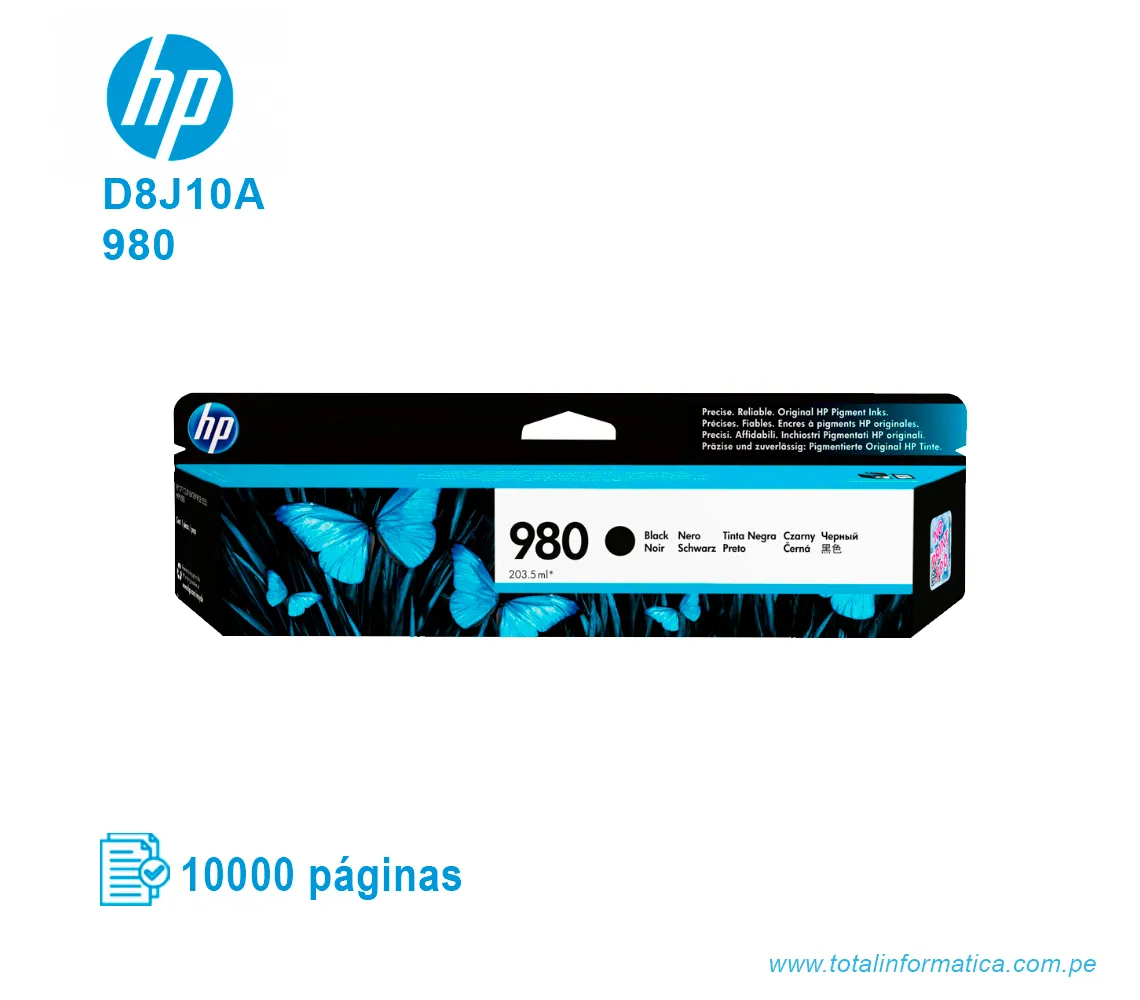 TINTA HP 980 D8J10A ( D8J10A ) X555DN, X585F, 10000 PÁG - imagen 1
