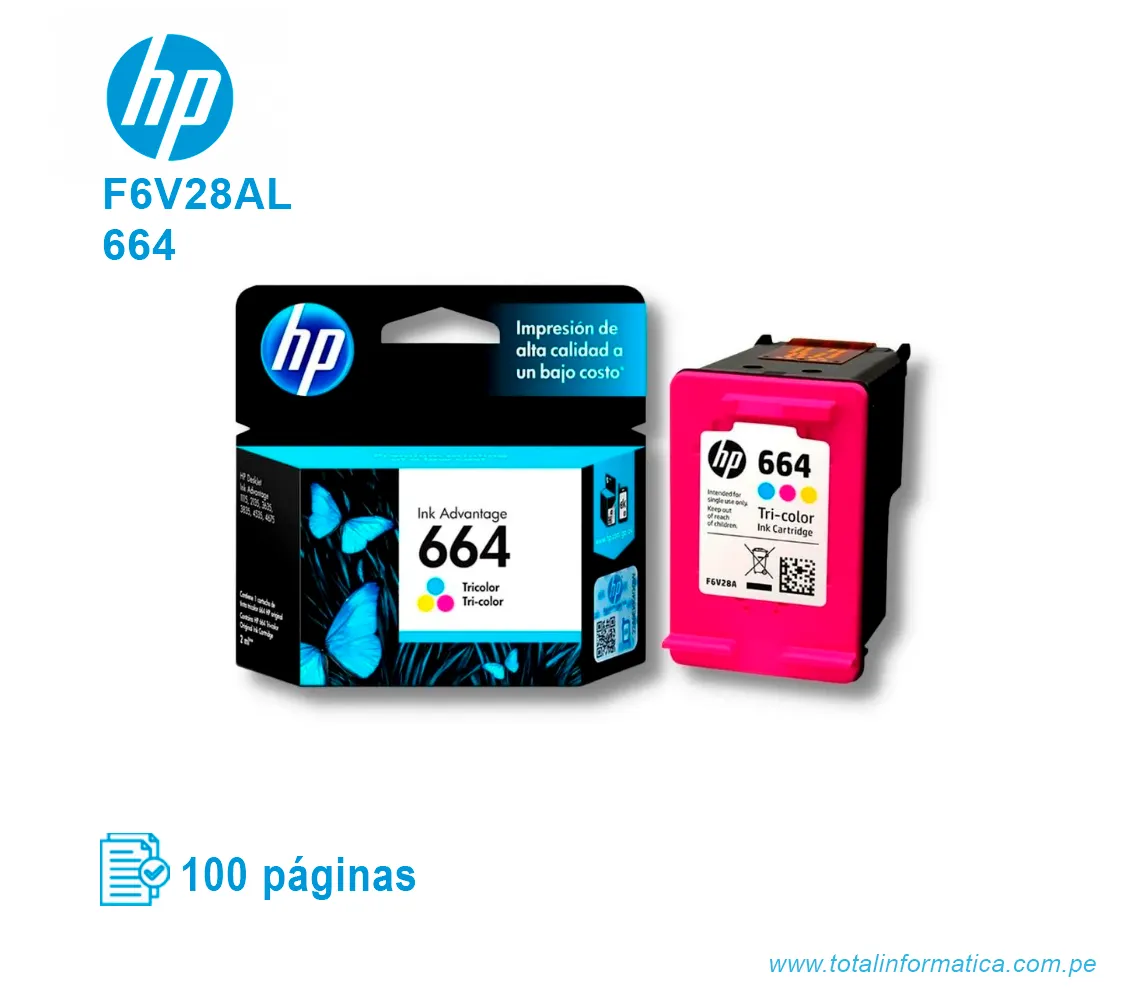 TINTA HP 664 TRICOLOR ( F6V28AL ) ADVANTAGE, 100 PÁG - imagen 2