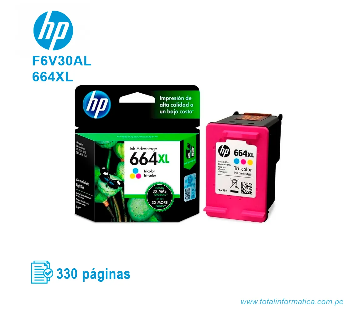 TINTA HP 664XL TRICOLOR ( F6V30AL ) ADVANTAGE, 330 PÁG - imagen 2