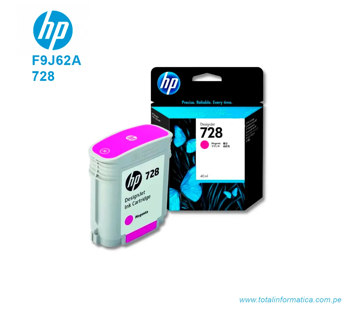 TINTA HP 728 MAGENTA ( F9J62A ) DESIGNJET T730, T830, 40ML - imagen 2