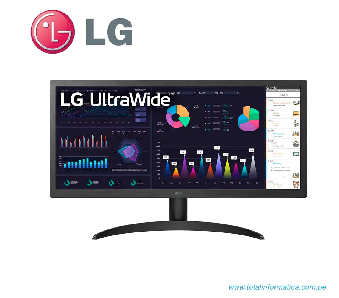 MONITOR LG 26WQ500-B,  65,3 cm (25.7"), 2560 x 1080 Pixeles 4K Ultra HD LCD, Negro - imagen 1