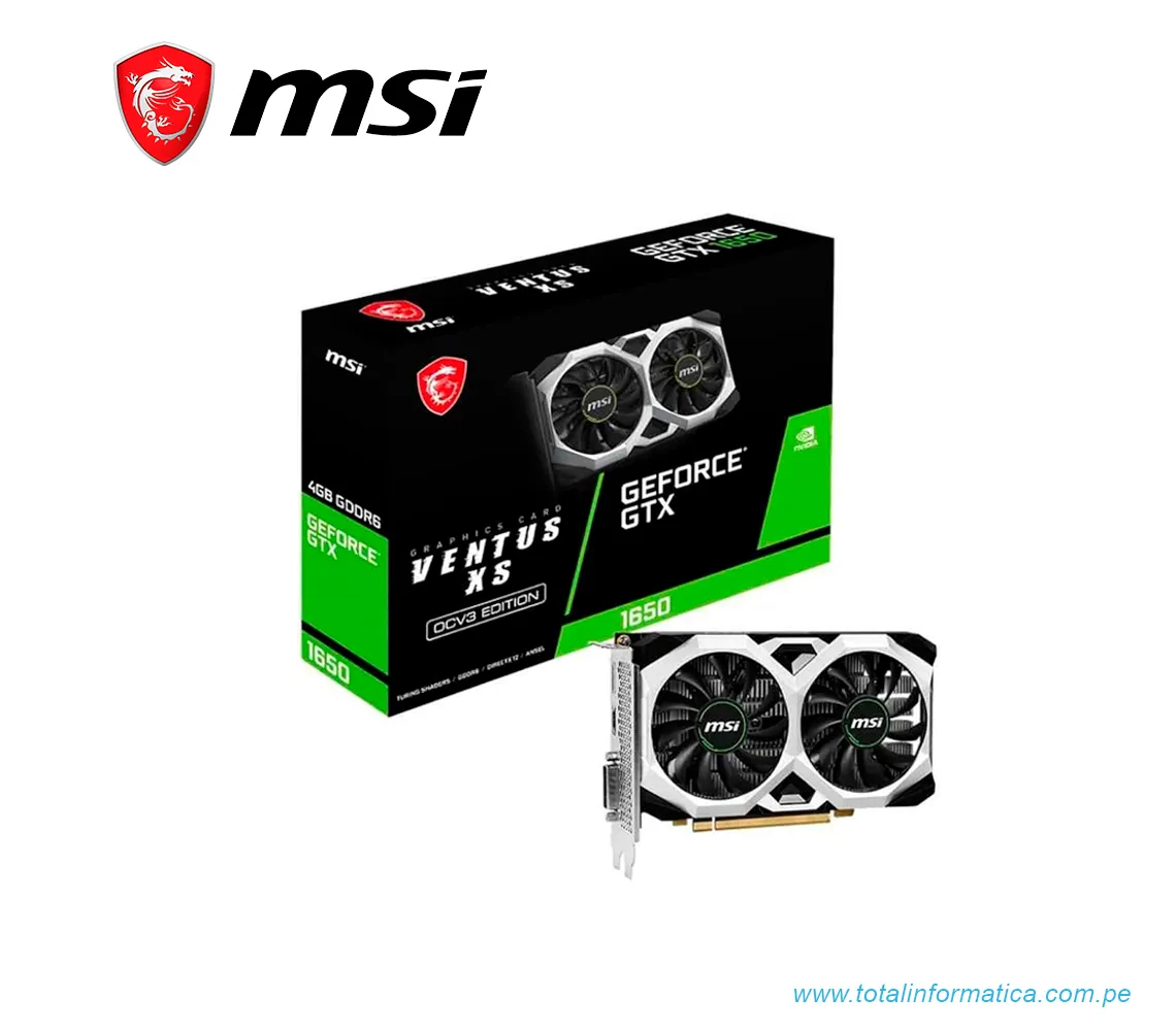 TARJETA DE VIDEO MSI GeForce GTX 1650 D6 VENTUS XS OCV3 NVIDIA  - imagen 1