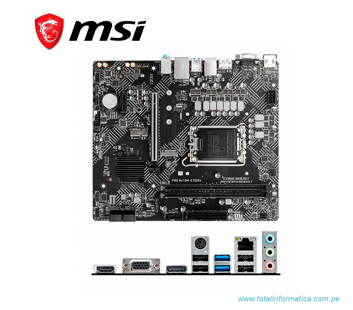 PLACA BASE MSI PRO H610M-G DDR4, LGA 1700,M-ATX, 3200MHZ - imagen 2