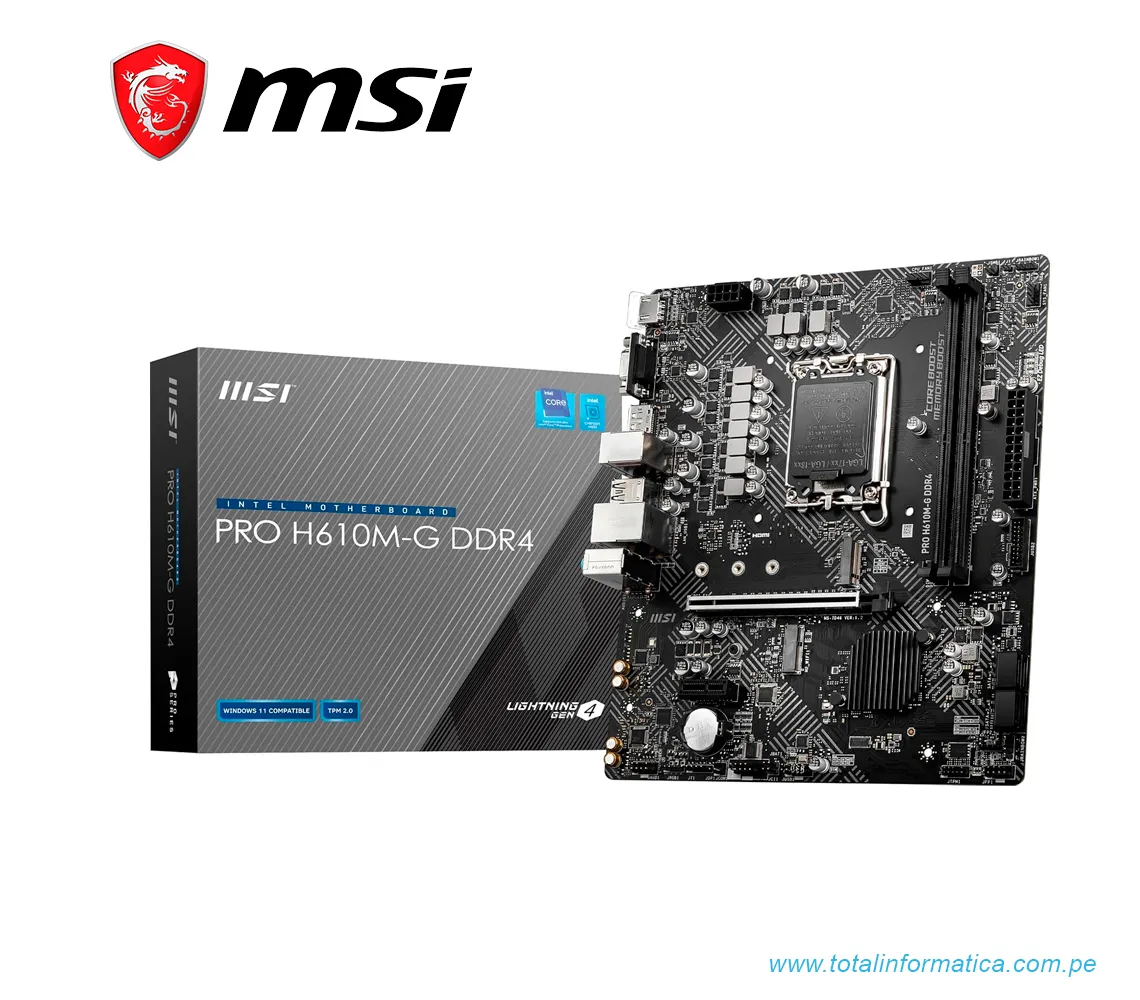 PLACA BASE MSI PRO H610M-G DDR4, LGA 1700,M-ATX, 3200MHZ - imagen 1
