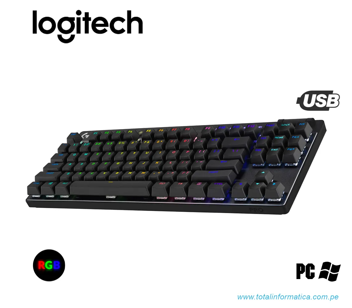 TECLADO GAMING LOGITECH PRO X TKL LIGHTSPEED, RGB, USB, USB/BLUETOOTH, NEGRO(920-012127) - imagen 1