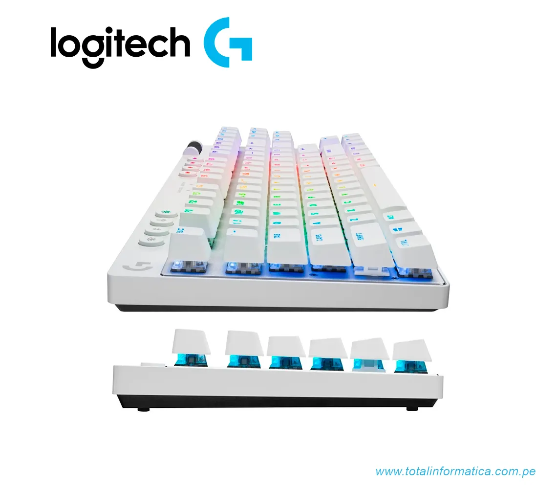 TECLADO GAMING LOGITECH PRO X TKL LIGHTSPEED, RGB, USB, USB/BLUETOOTH, BLANCO(920-012143) - imagen 2