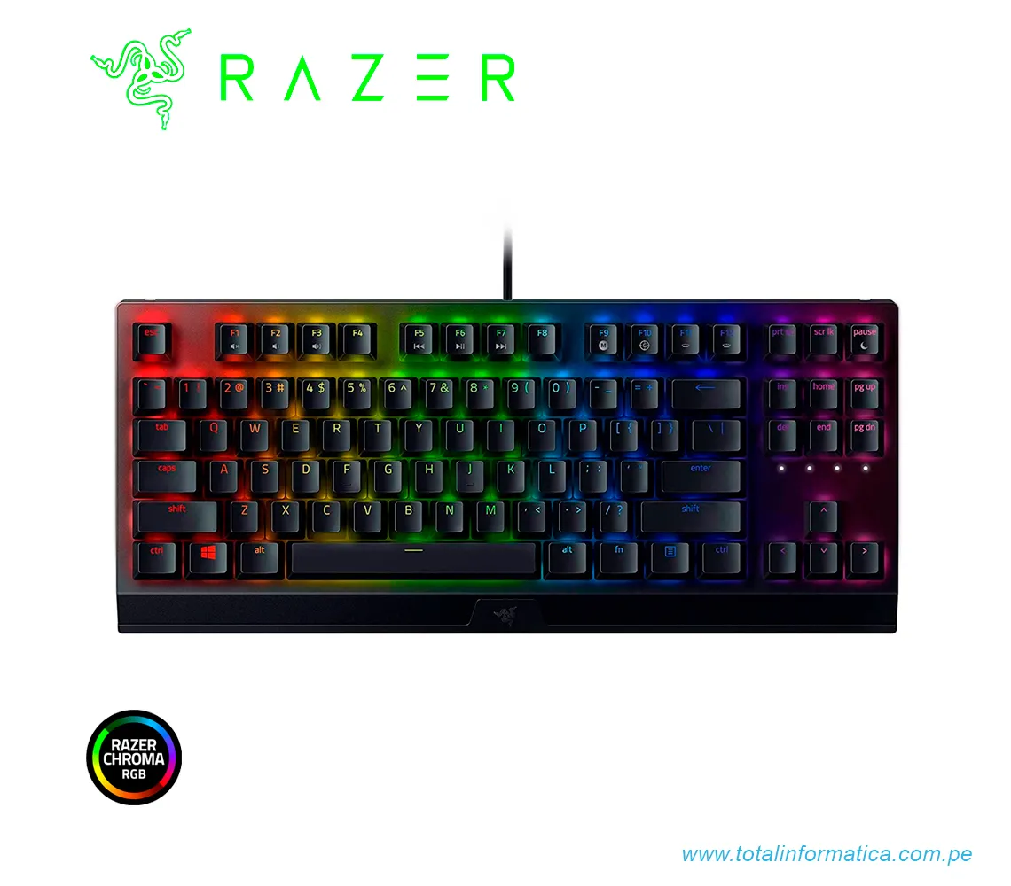 TECLADO GAMING RAZER BLACKWIDOW V3 TKL, MECANICO, SWITCH YELLOW, RGB CHROMA, NEGRO(RZ03-03492300-R311) - imagen 1