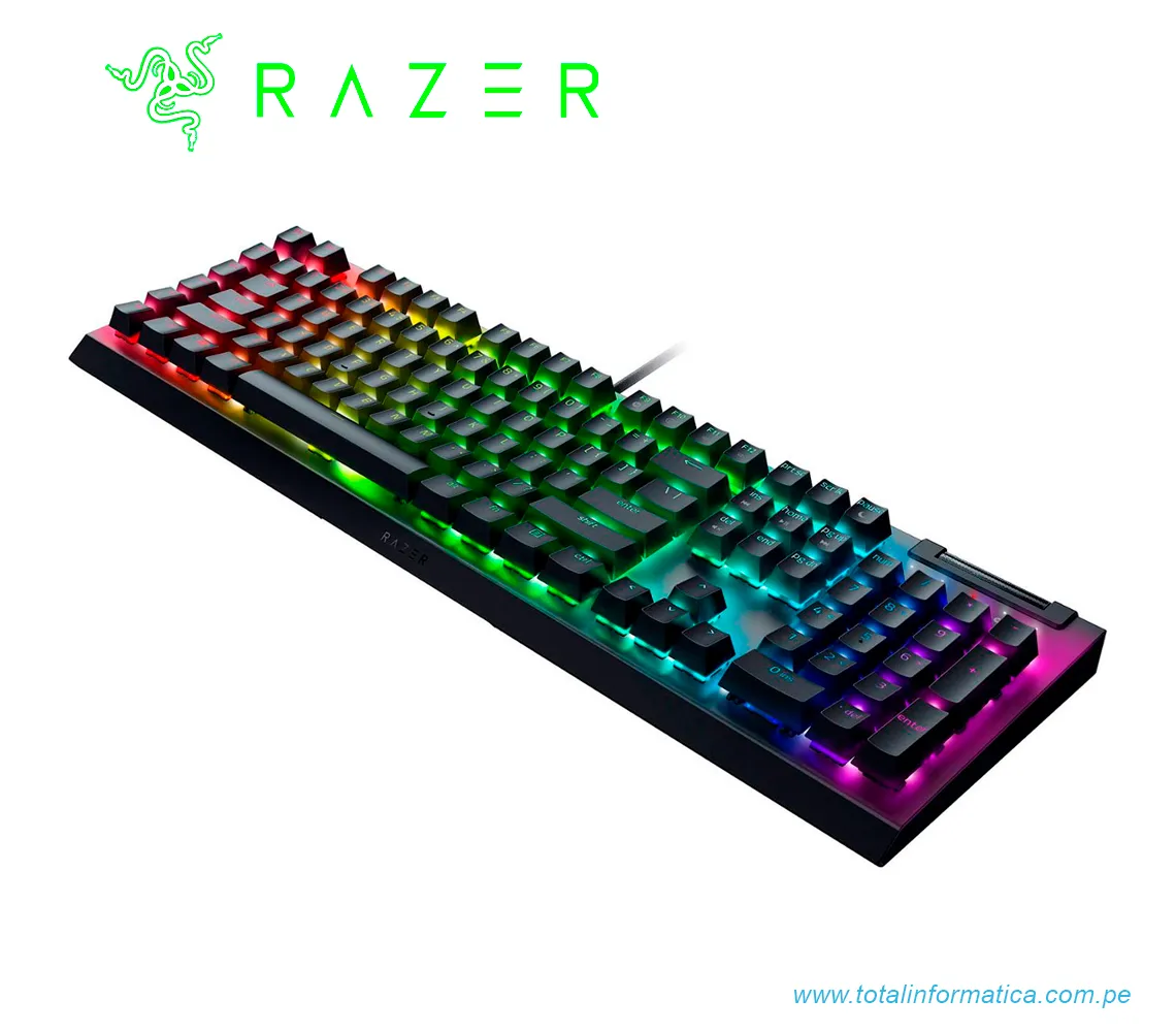 TECLADO GAMING RAZER BLACKWIDOW V4 X, MECANICO SWITCH GREEN, USB, RGB CHROMA, NEGRO(RZ03-04700200-R3U1) - imagen 4