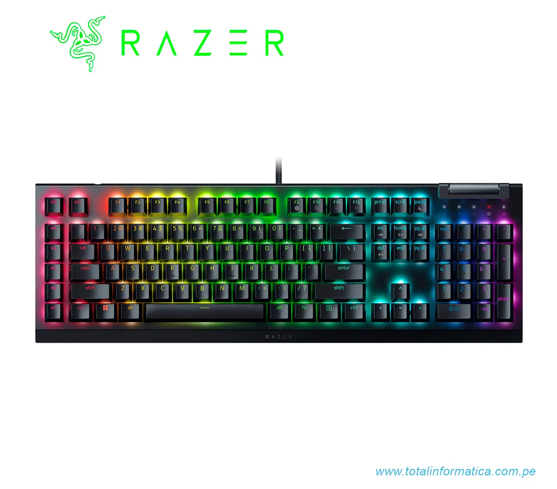 TECLADO GAMING RAZER BLACKWIDOW V4 X, MECANICO SWITCH GREEN, USB, RGB CHROMA, NEGRO(RZ03-04700200-R3U1) - imagen 3