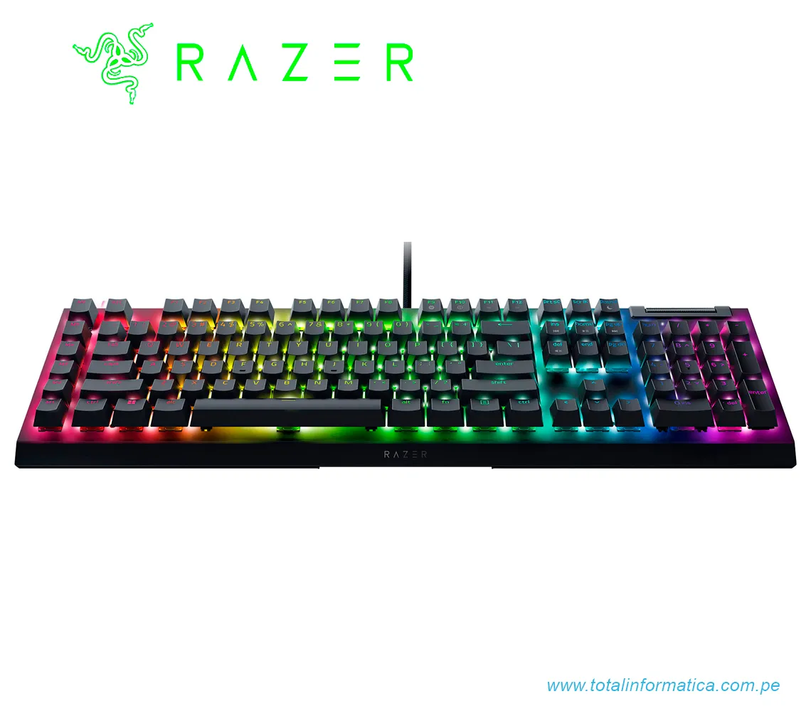 TECLADO GAMING RAZER BLACKWIDOW V4 X, MECANICO SWITCH GREEN, USB, RGB CHROMA, NEGRO(RZ03-04700200-R3U1) - imagen 2