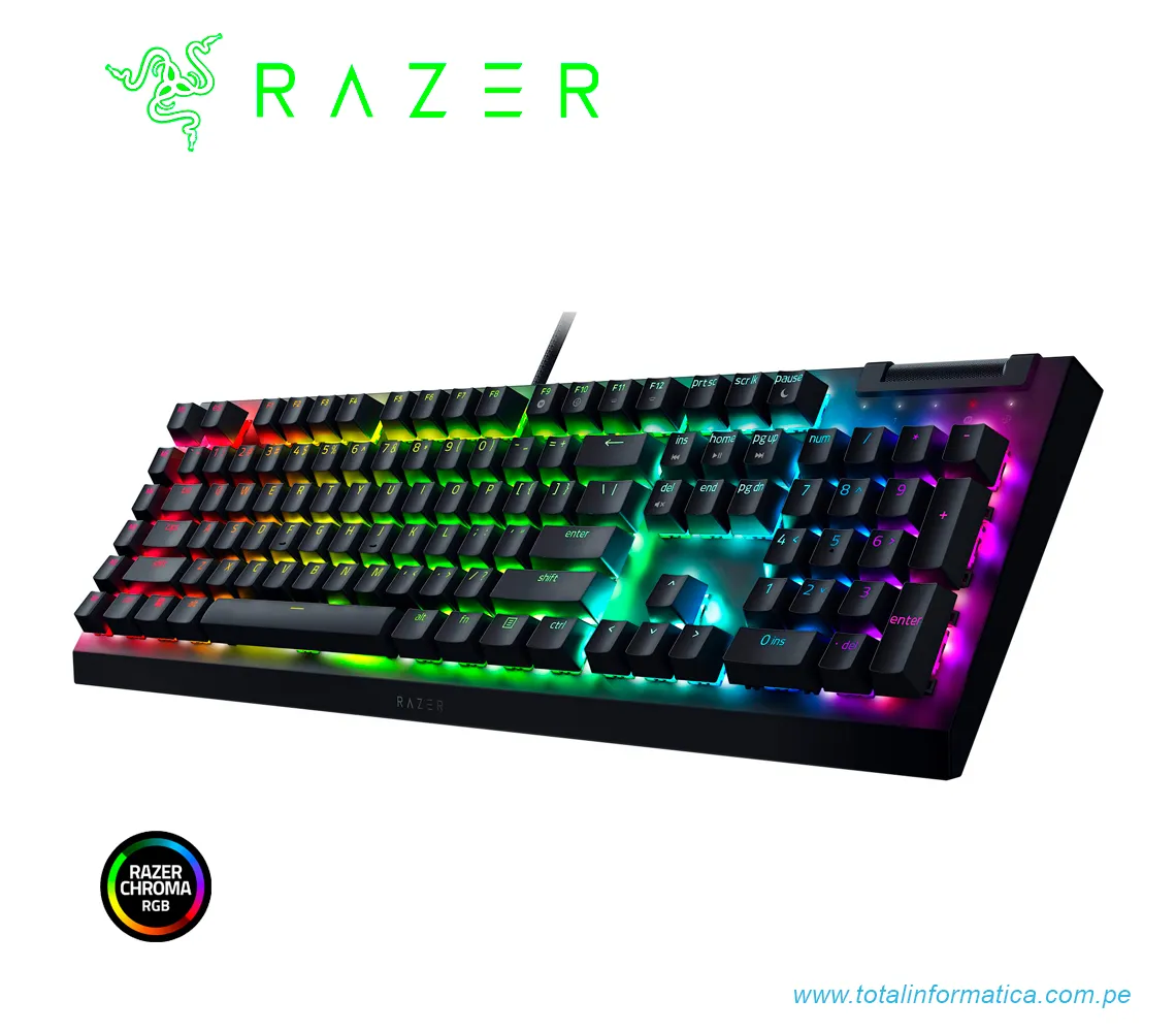 TECLADO GAMING RAZER BLACKWIDOW V4 X, MECANICO SWITCH GREEN, USB, RGB CHROMA, NEGRO(RZ03-04700200-R3U1) - imagen 1