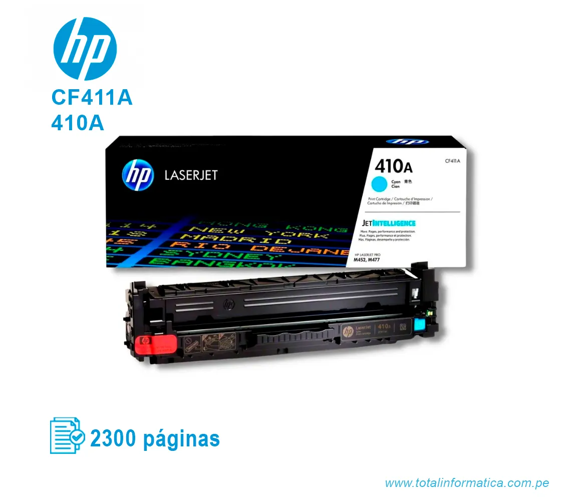 TONER HP 410A CYAN ( CF411A ) LASERJET PRO M477 2.3K PG - imagen 2